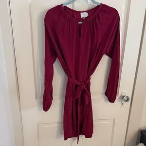 T.La Long Sleeve Dress in Deep Red